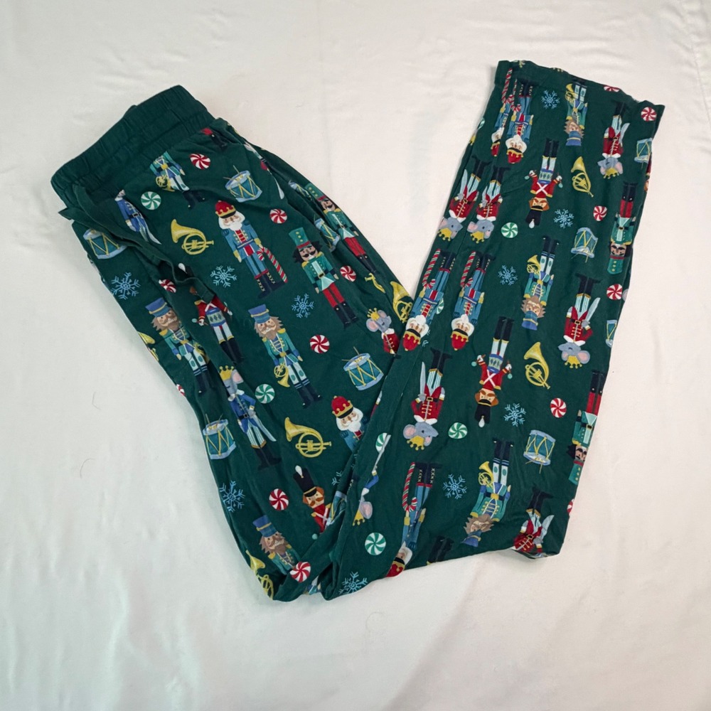 Little Sleepies Nutcracker Land Bamboo Pajama Pants Green Holiday Small